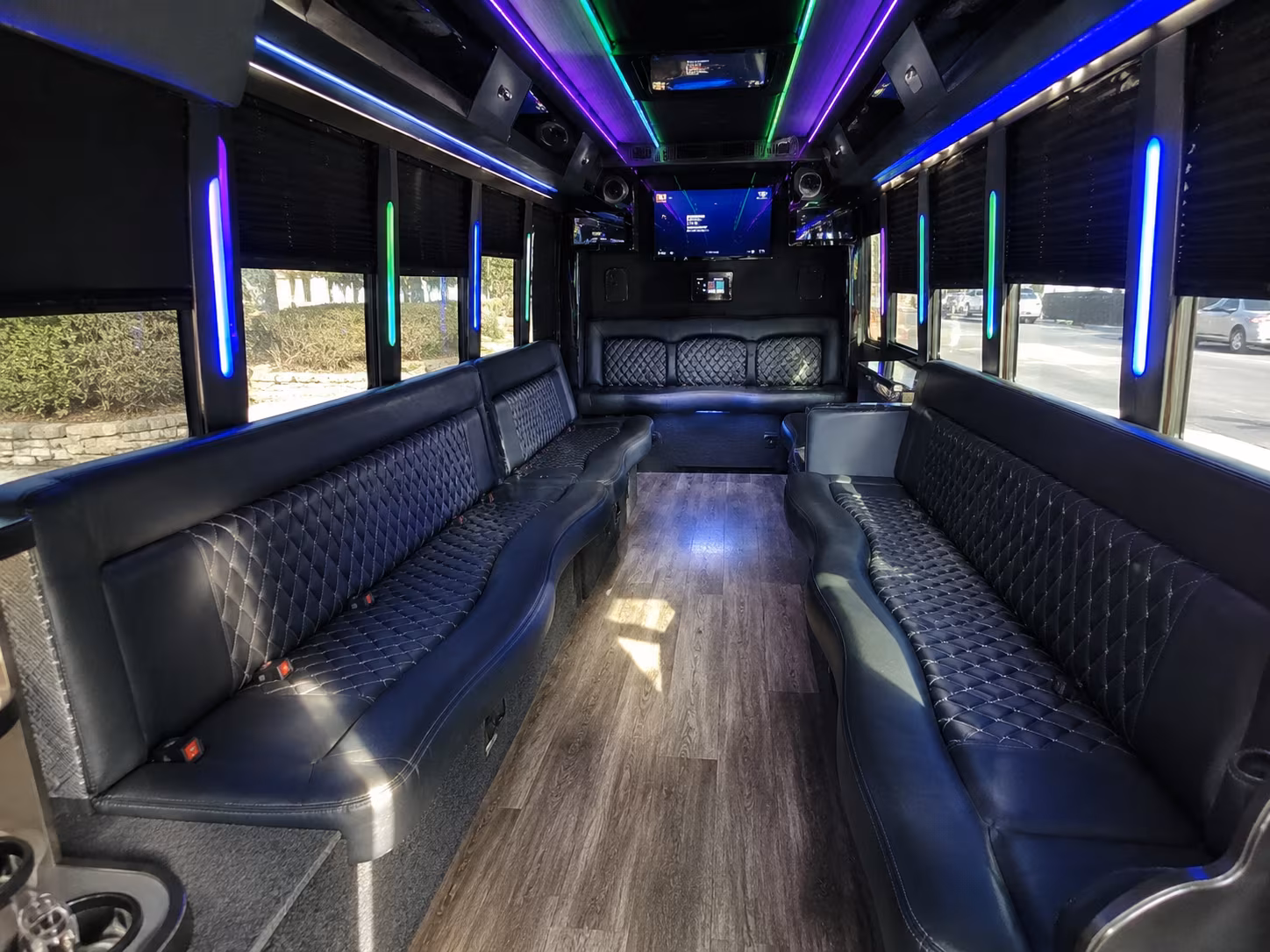 erie 15 passenger party bus interior