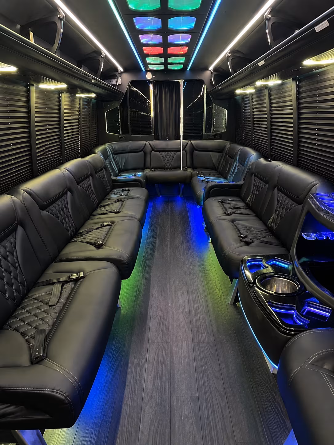erie 20 passenger party bus interior