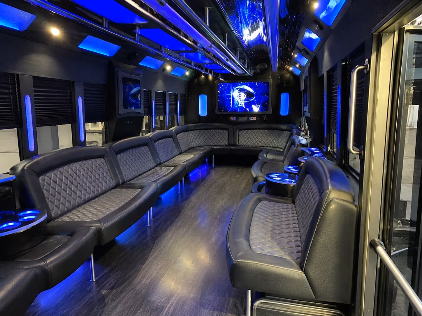 erie 28 passenger party bus interior