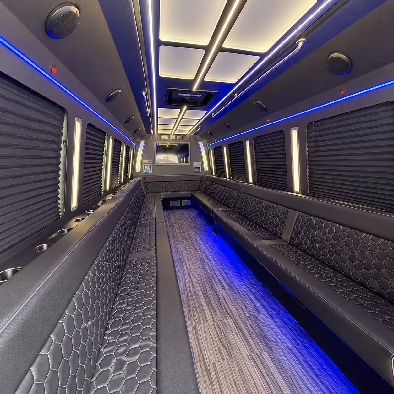 erie 30 passenger party bus interior