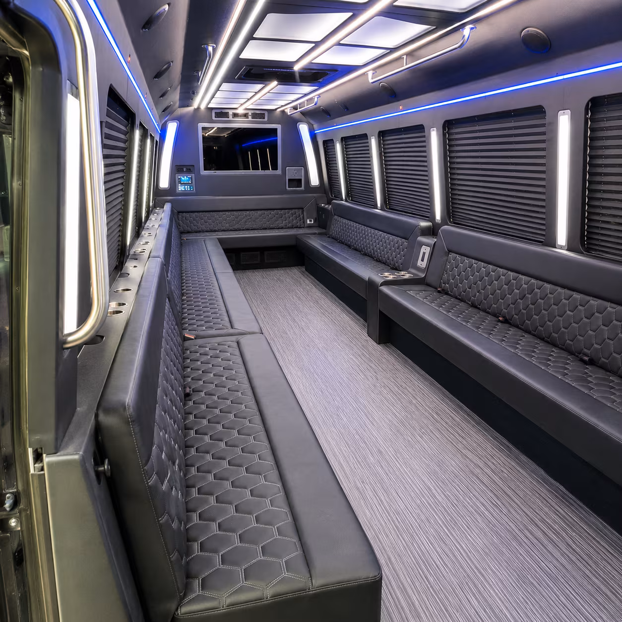 erie 40 passenger party bus interior