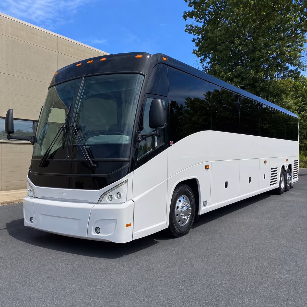 erie charter bus rental exterior