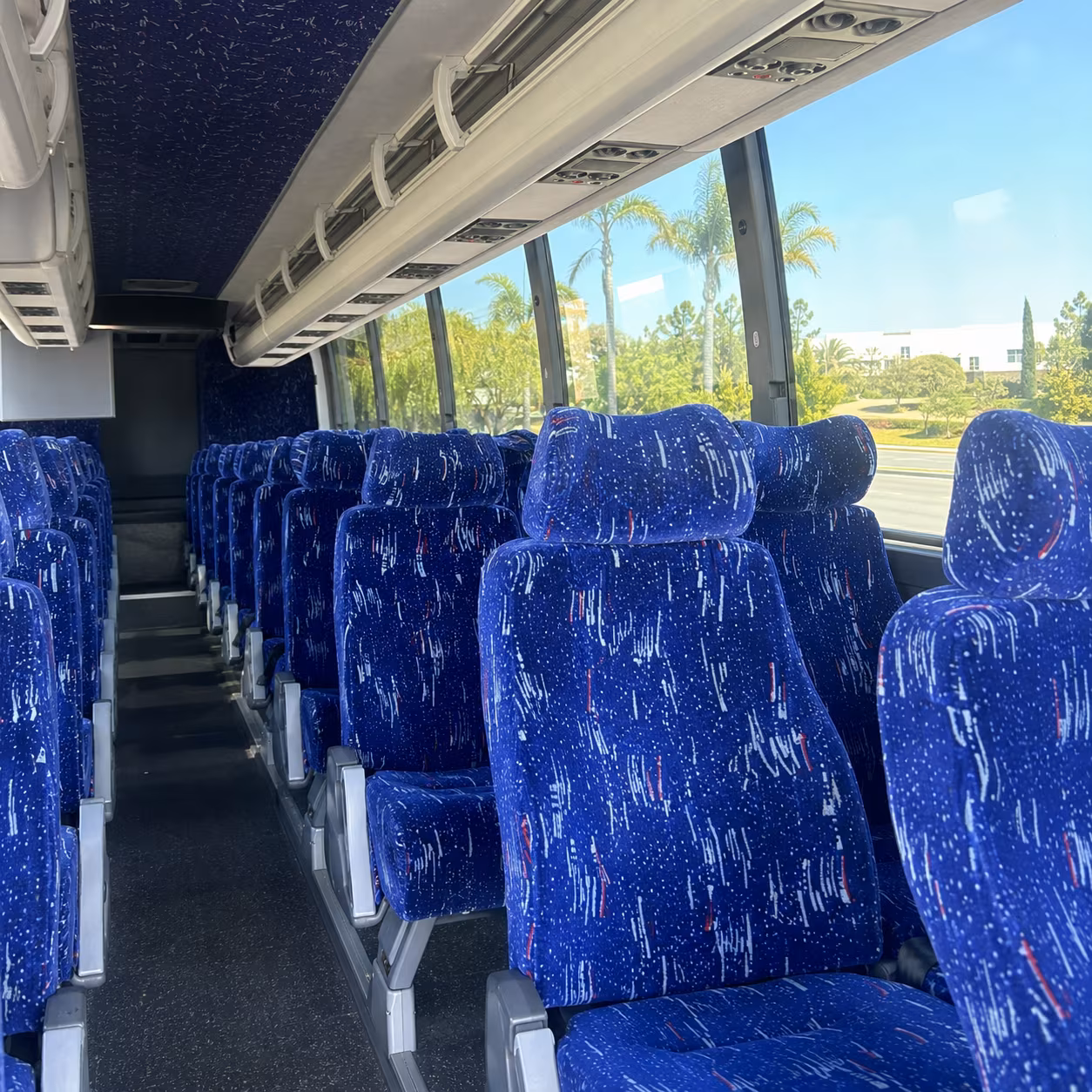 erie charter bus rental interior