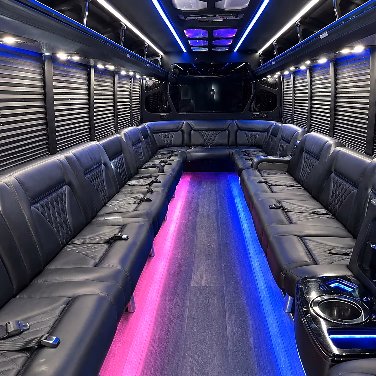 erie party bus rental interior